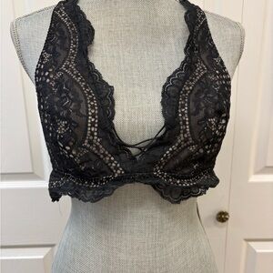 La SENZA Black Lace Plunge Bralette